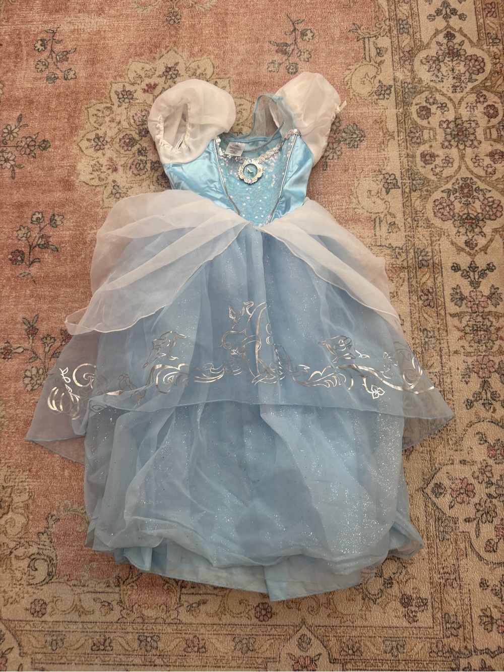 Disney Light Blue Sparkle Princess Gown with White Accents